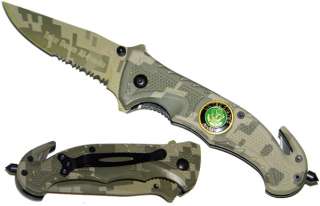 Spring Assisted Opening Rescue Pocket Knife   US ARMY  