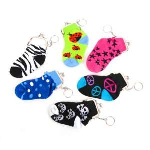  5 Sock Coin Purse Keychain Case Pack 24 Automotive