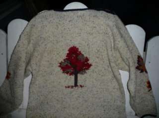 Ugly Christmas Sweater Woolrich Teddy Bear Rake Leaves  