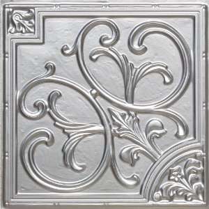  204 Faux Tin Drop In Ceiling Tiles 24x24   Silver