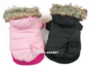   Snow Parka Coat w/ Pocket Super Warm Thermal Pet Clothes Jacket  