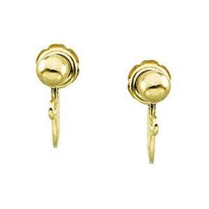    14K Yellow Gold Earring   French Screw Back Clip On Jewelry