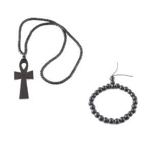  2 In One Price Egyptian Ankh Cross Necklace w/ Buddah 