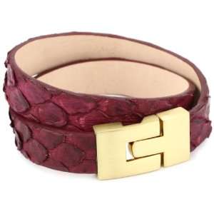   Leighelena Jigsaw Black Cherry Anaconda Wrap Cuff Bracelet Jewelry