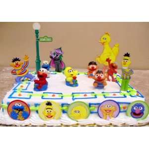  Adorable 16 Piece Sesame Street Birthday Cake Topper Featuring Elmo 