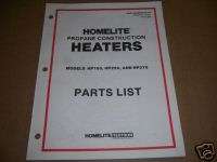 a726) Homelite Parts Bk Propane Construction Heaters  