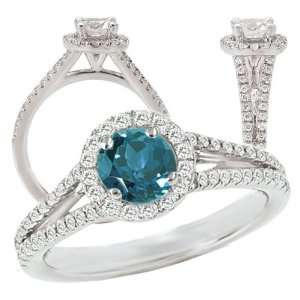   round alexandrite engagement ring with natural diamond halo Jewelry