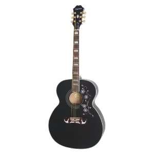  Epiphone EJ 200 Super Jumbo Acoustic Guitar, Black 
