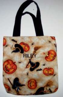 PERSONALIZED Fabric Tote Book Bag for HALLOWEEN  