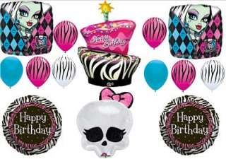   HIGH ZEBRA CAKE Birthday Party balloons Decorations Supplies Skullette