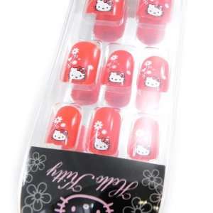  Board false nails Hello Kitty red.