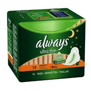 Ultra Overnight with Wings, Thin Pads 14 Count (Pack of 4)