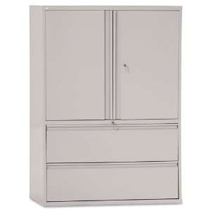    Two Drawer Lateral File Cabinet With Storage, 42w x 19 1/4d x 65 1 