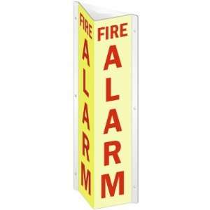 Fire Alarm (vertical) Alumm Projecting Sign, 4 x 18