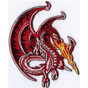  FIRE DRAGON RED Embroidered Quality BIKER Vest Patch 