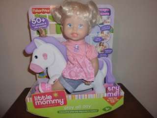 Fisher Price Little Mommy Interactive Baby Play All Day Doll & Pony 