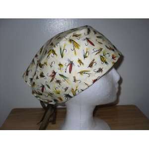  Mens Scrub Cap, Surgical Hat, FLY FISHING 