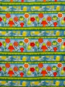 HOPPY DAY FROGS HORIZONTAL STRIPE   Cotton Quilt Fabric  