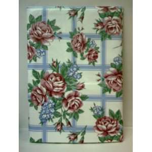   Pink Roses Floral Design 90 Oblong Vinyl Tablecloth