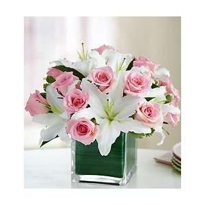 Mothers Day Flowers by 1 800 Flowers   Rose and Lily Cube Bouquet 