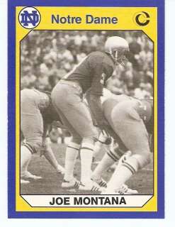 1990 Joe Montana Notre Dame Fighting Irish card #170  