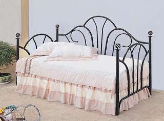 Black Scrolled Iron Daybed Day Bed High Back & Filigree  