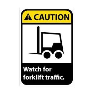  CGA37P   Caution, Watch For Forklift Traffic, , 7 X 10 