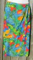 Jams World Hawaiian Floral Print Wrap Sarong Skirt M  