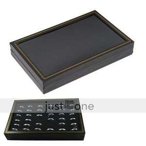 Black Velvet Display Case Holder 36 Rings Show Tray Box  