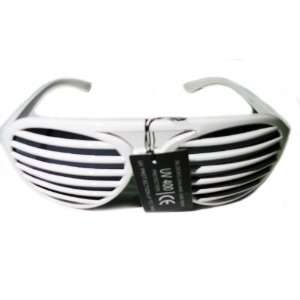  Full Shutter Shades Sunglasses with Lenses   White 