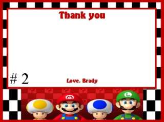 10 MARIO KART INVITATIONS OR THANK YOU CARDS  