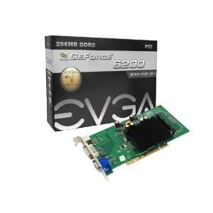 com EVGA GeForce 256MB 6200 PCI GDDR2 SDRAM S Video VGA DVI Graphics 