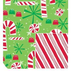   Canes / Reversible, 24x417 Half Ream Roll Gift Wrap