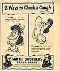 1946 Smith Brothers Black Menthol Cough Drops Ad