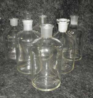 Lot of 6 Pyrex Glass Bottles Lab Use Laboratory Medical  