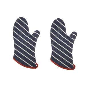  Now Designs Basic Oven Mitts, Butcher Stripe, Set of 2 