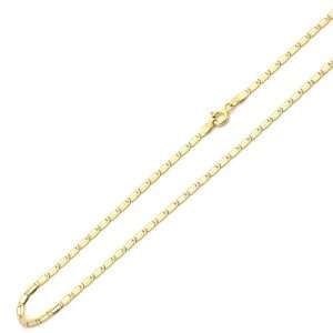  14K Two Tone Gold 3mm Light Link Chain Necklace 18 W 