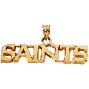    14k Yellow Gold New Orleans Saints NFL Name Pendant Jewelry