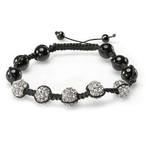  Bracelet Mens Ladies Unisex Hip Hop Style Pave Five Crystal White 
