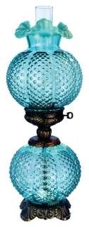 Fenton Gone With The Wind Hobnail Lamp in Robins Egg Blue  