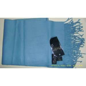   Lewis Classic Luxuries Light Blue Scarf with Fringe 