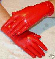 RED Latex Rubber Wrist Gloves, Size LARGE  