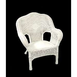  White Resin Wicker Single Chair #KLY11210W GD Patio, Lawn & Garden