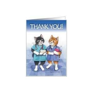  Cats Thank You Doctor/Nurse (Bud & Tony) Card Health 