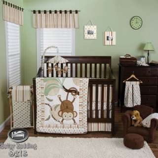   Neutral Kid Monkey For Crib Nursery Theme Bed Linen Bedding Set  