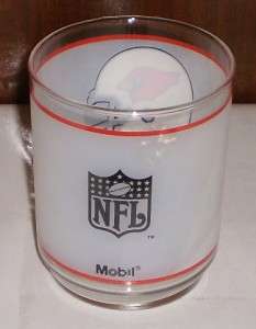 MOBIL NFL CARDINALS FOOTBALL DRINKING GLASS / FROSTED GLASS CARDINALS 