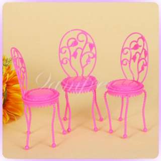   Furniture Chairs Pink for Barbie doll Dollhouse Garden living room