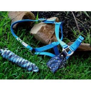    HALTER BRONC HAIR ON COWHIDE TORQ NYLON TACK BLING 