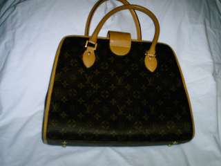 Beautiful Brown & Tan Louis Vuitton Handbag Purse Nice Design 11 X 14 