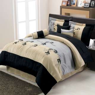 Queen Size Luxury Lama Floral 7 Piece comforter set 840000004505 